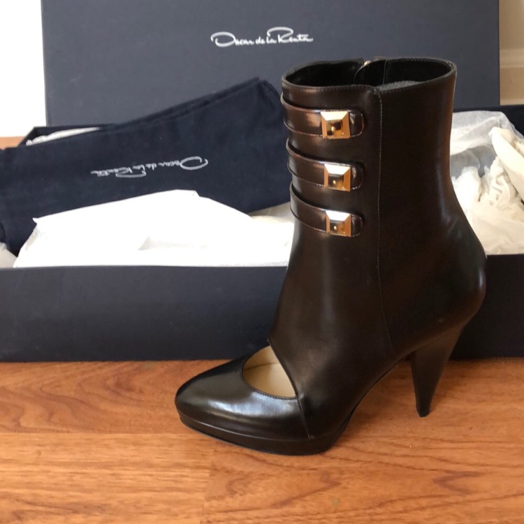 Oscar De La Renta Nib Platform Badazz Booties Made In Italy Eu 39 Nwt